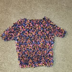 Multicolor Textured Knit Sweater